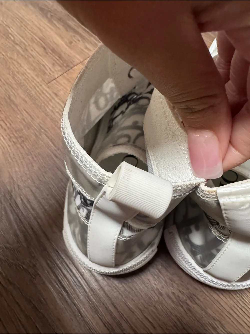 Dior Translucent Logo High-Top Sneakers in White